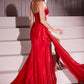 Ladivine CM369 Dress Strapless Stretch Taffeta Fitted Gown