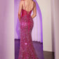 Ladivine CM370 Dress Fitted Sequin Prom Gown