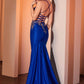 Ladivine CM372 Dress Fit & Flare Stretch Taffeta Embellished Gown