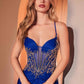 Ladivine CM372 Dress Fit & Flare Stretch Taffeta Embellished Gown