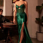Ladivine CM378 Dress Strapless Satin Corset Prom Gown