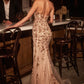 Ladivine CM382 Strapless Sequin Embellished Fitted Dress