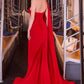 Vestido de noche Ladivine CM8428 ajustado con hombro descubierto y capa drapeada