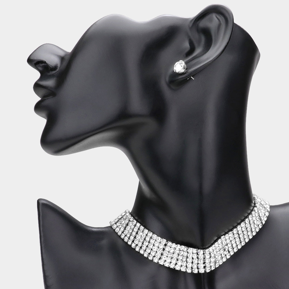 Rhinestone choker necklace