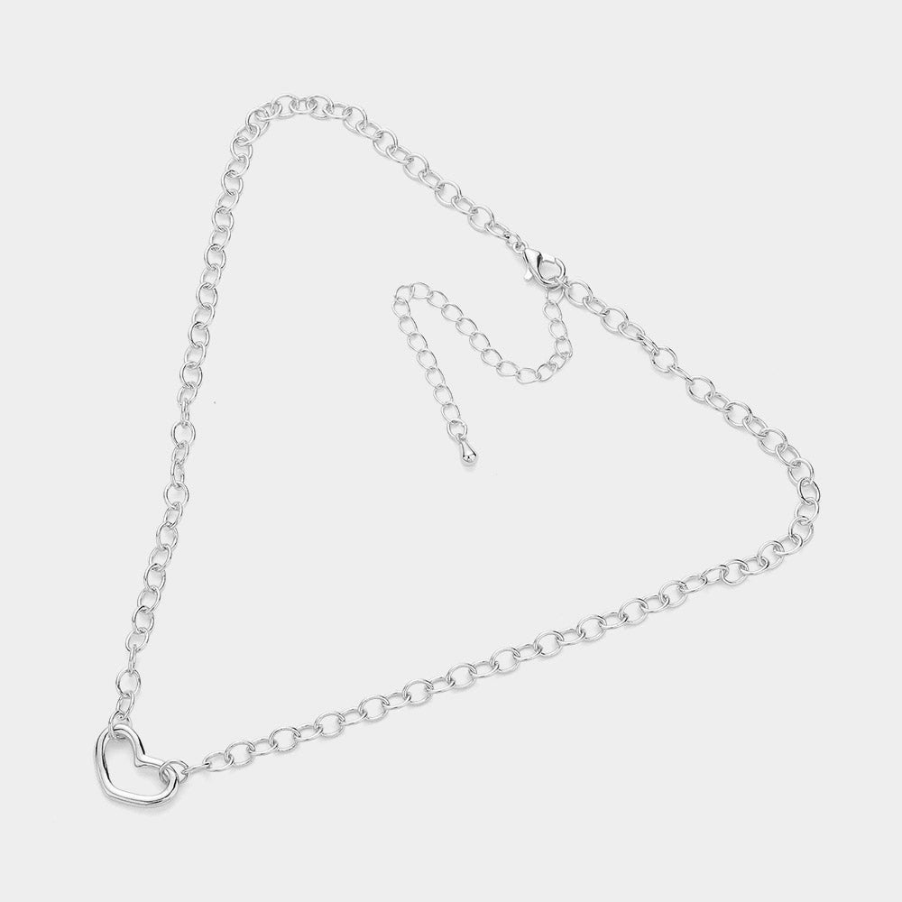 Heat Metal Pointed Chain Choker Necklace