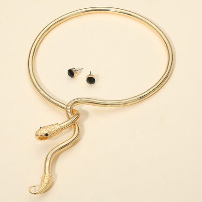 Snake Drop Choker Necklace