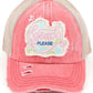 C.C DISTRESSED BEACH PLEASE PATCH PONYCAP