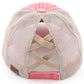 C.C DISTRESSED TOP KNOTS AND COFFEE PATCH PONYCAP