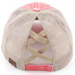 C.C Women's Distressed Aloha Beaches Patch Ponytail Cap