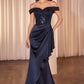 Vestido formal Ladivine CR877 con corpiño de lentejuelas y hombros descubiertos