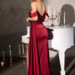 Vestido ajustado de satén elástico de lujo sin hombros Ladivine CR883