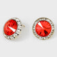Women's Rivoli Cut Genuine Crystal Round Stud Earrings
