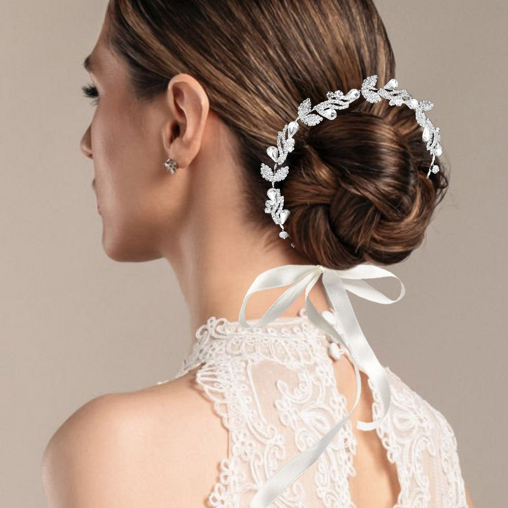 Teardrop Stone Cluster Vine Wrap Headpiece