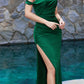 Vestido de satén con hombro asimétrico Cinderella Divine CU093
