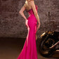 Vestido de noche largo sin tirantes Ladivine CW301 High Glamour con corpiño transparente