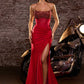 Vestido de noche largo sin tirantes Ladivine CW301 High Glamour con corpiño transparente