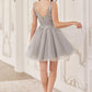Ladivine CY019 Dress Sequin Beaded A-Line Short Dress