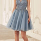 Ladivine CY022 Beaded A-Line Layered Tulle Short Homecoming Dress