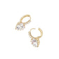 CZ Heart Evening Huggie Earrings