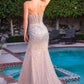 Ladivine CZ2408 Vestido de noche ajustado Escote corazón Abertura en la pierna