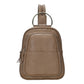 Solid Faux Leather Sling Bag