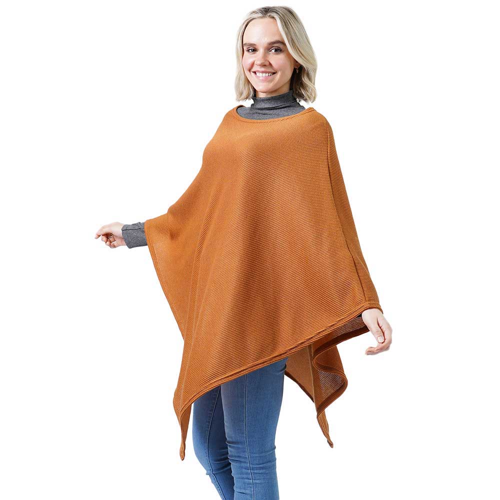 Textured Jersey Poncho Ruana Wrap