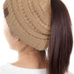C.C Solid Color Ponytail Messy Bun Beanie