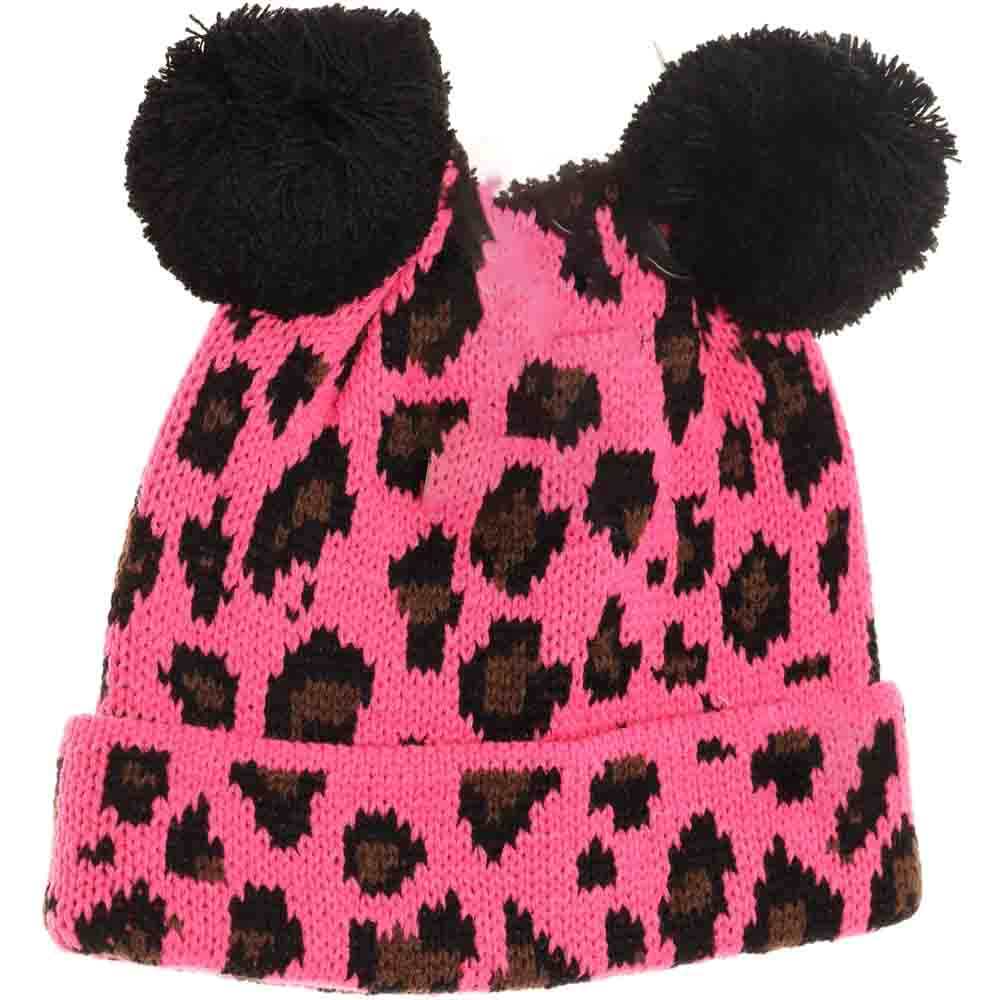 Baby Leopard Double Pom C.C Beanie