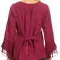 Sakkas Jimena Womens Ruffle 3/4 Sleeve Open Front Cropped Cardigan Top Lace