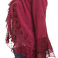 Sakkas Jimena Womens Ruffle 3/4 Sleeve Open Front Cropped Cardigan Top Lace