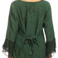 Sakkas Jimena Womens Ruffle 3/4 Sleeve Open Front Cropped Cardigan Top Lace