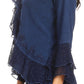 Sakkas Jimena Womens Ruffle 3/4 Sleeve Open Front Cropped Cardigan Top Lace