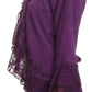 Sakkas Jimena Womens Ruffle 3/4 Sleeve Open Front Cropped Cardigan Top Lace