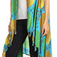 Sakkas Hatice Light Colorful Poncho Wrap Cardigan Top with African Ankara Print