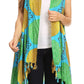 Sakkas Hatice Light Colorful Poncho Wrap Cardigan Top with African Ankara Print