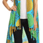 Sakkas Hatice Light Colorful Poncho Wrap Cardigan Top with African Ankara Print