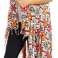 Sakkas Hatice Light Colorful Poncho Wrap Cardigan Top with African Ankara Print