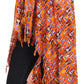 Sakkas Hatice Light Colorful Poncho Wrap Cardigan Top with African Ankara Print