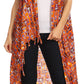 Sakkas Hatice Light Colorful Poncho Wrap Cardigan Top with African Ankara Print