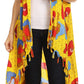 Sakkas Hatice Light Colorful Poncho Wrap Cardigan Top with African Ankara Print