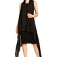 Sakkas Ivana Women's Oversized Draped Open Front Sleeveless Cardigan in Tie Dye