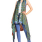 Sakkas Ivana Women's Oversized Draped Open Front Sleeveless Cardigan in Tie Dye
