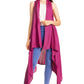 Sakkas Ivana Women's Oversized Draped Open Front Sleeveless Cardigan in Tie Dye