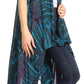 Sakkas Ivana Women's Oversized Draped Open Front Sleeveless Cardigan in Tie Dye