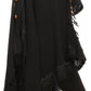 Sakkas Anais Women's Caftan Poncho Top Casual Oversized Solid Comes w/Fringe Boho