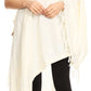 Sakkas Anais Women's Caftan Poncho Top Casual Oversized Solid Comes w/Fringe Boho