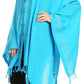 Sakkas Anais Women's Caftan Poncho Top Casual Oversized Solid Comes w/Fringe Boho