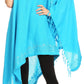 Sakkas Anais Women's Caftan Poncho Top Casual Oversized Solid Comes w/Fringe Boho