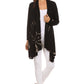 Sakkas Anjali Long Sleeve Draped Tie Dye Cardigan