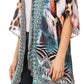 Sakkas Denora Women's Casual Draped Kimono Short Sleeve Boho Open Front Cardigan